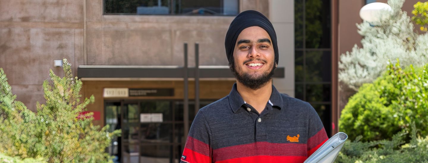 Male student on campus