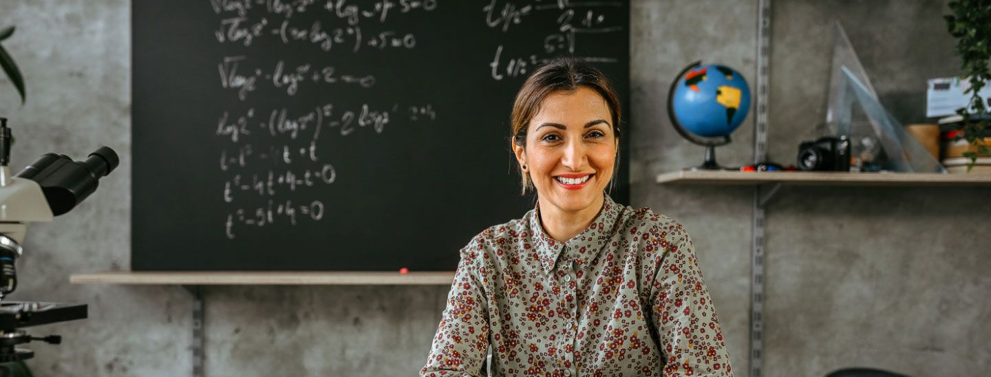Woman working in classroom